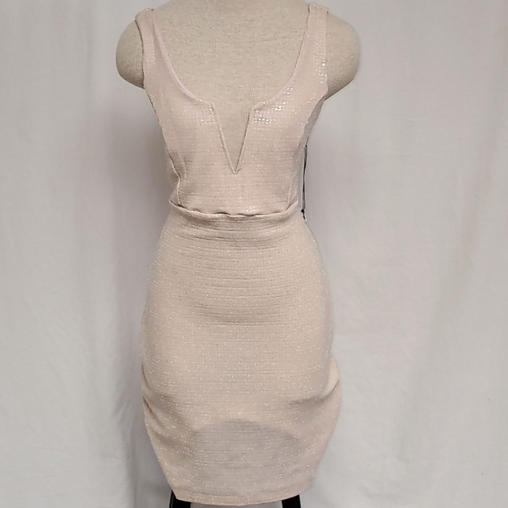 Pink Sparkly Sequin V-wire Mini Dress